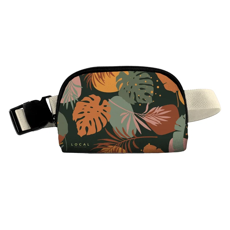 Underside of the fanny pack against a light backdrop