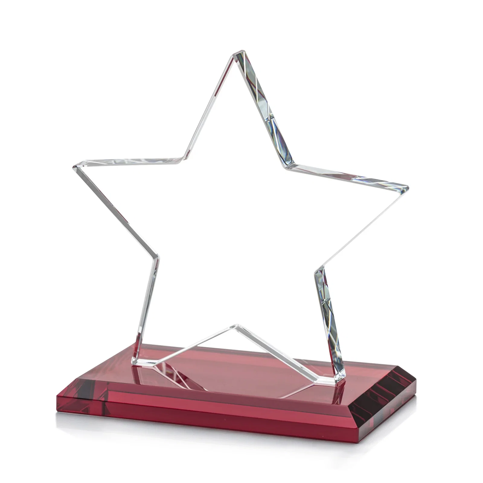 Custom Starfire Crystal Star Award in Amber, Light Blue or Rosewood, with your logo for safety achievement programs