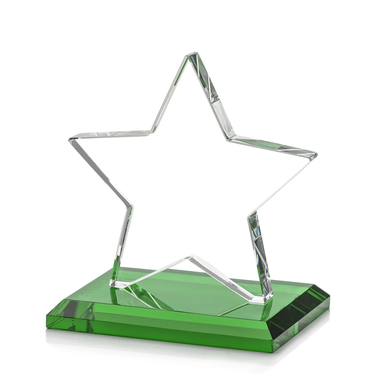 Custom engraved Starfire Crystal Star Award in Amber, Light Blue or Rosewood for graduation ceremonies
