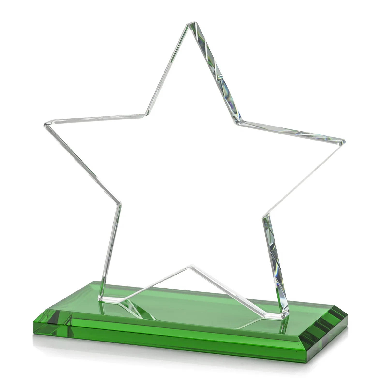 Custom engraved Starfire Crystal Star Award in Amber, Light Blue or Rosewood for volunteer appreciation