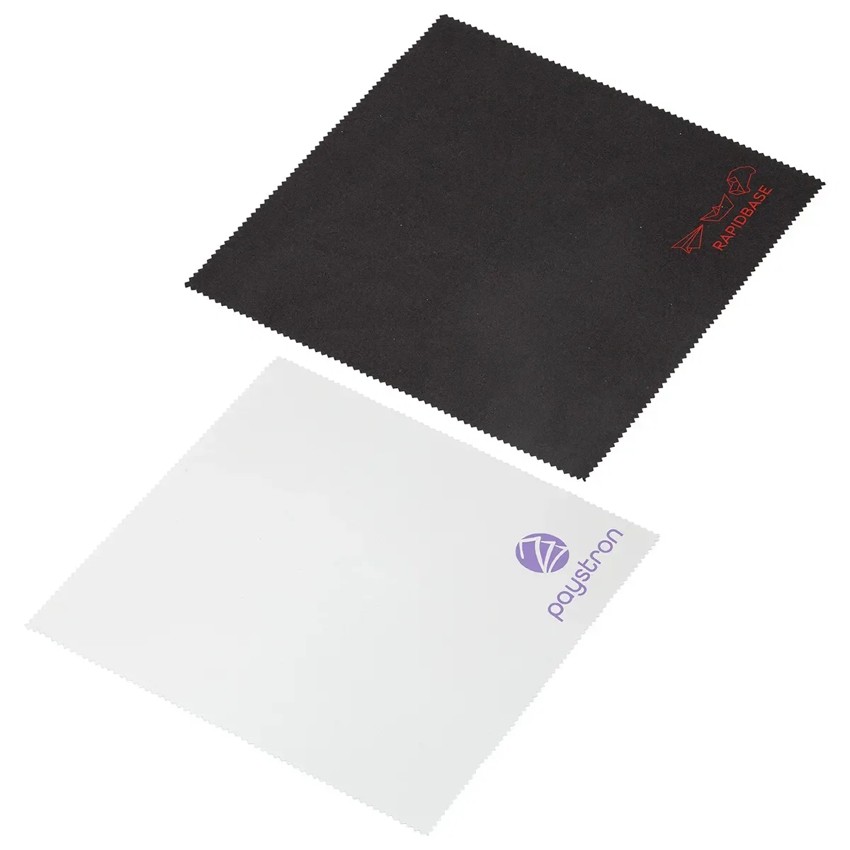 Suede 200GSM custom textured cleaning cloth, branded microfiber cloth in first color option, front view