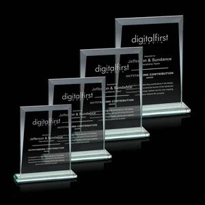 Jade Glass Rectangle Award With Contrasting Color Base