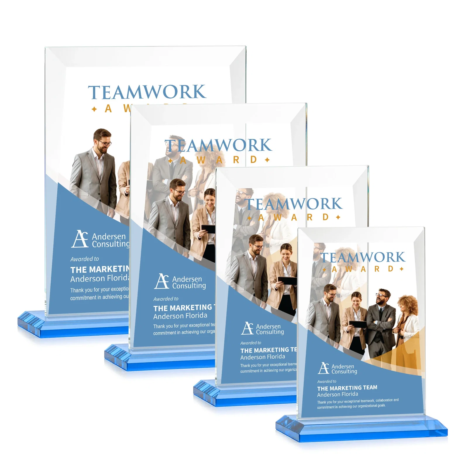 Custom Jade Glass Rectangle Award With Contrasting Color Base, with your logo for employee recognition