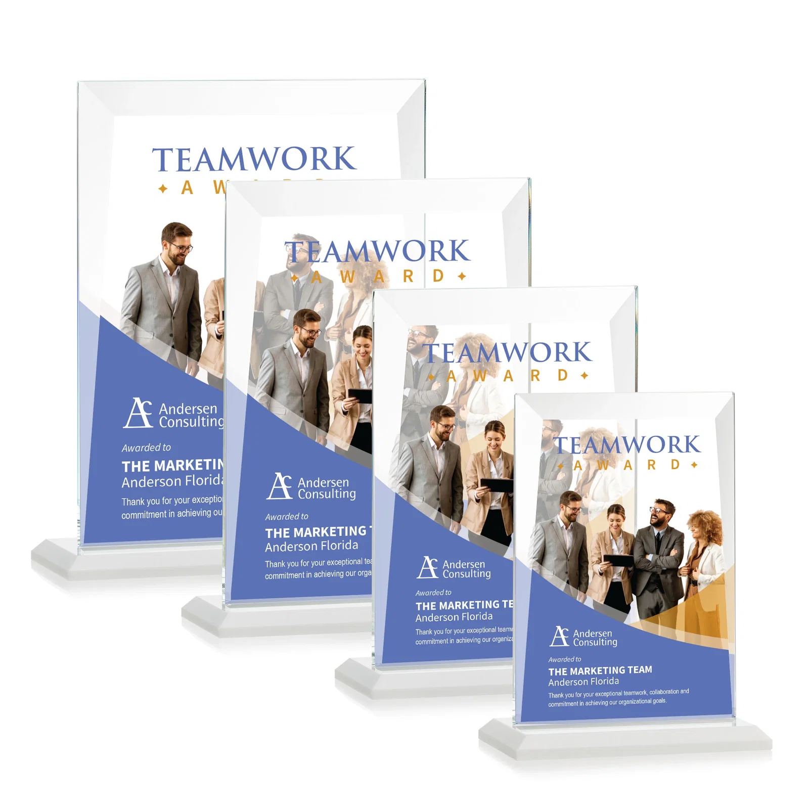 Custom Jade Glass Rectangle Award With Contrasting Color Base, with your logo for team milestone celebrations