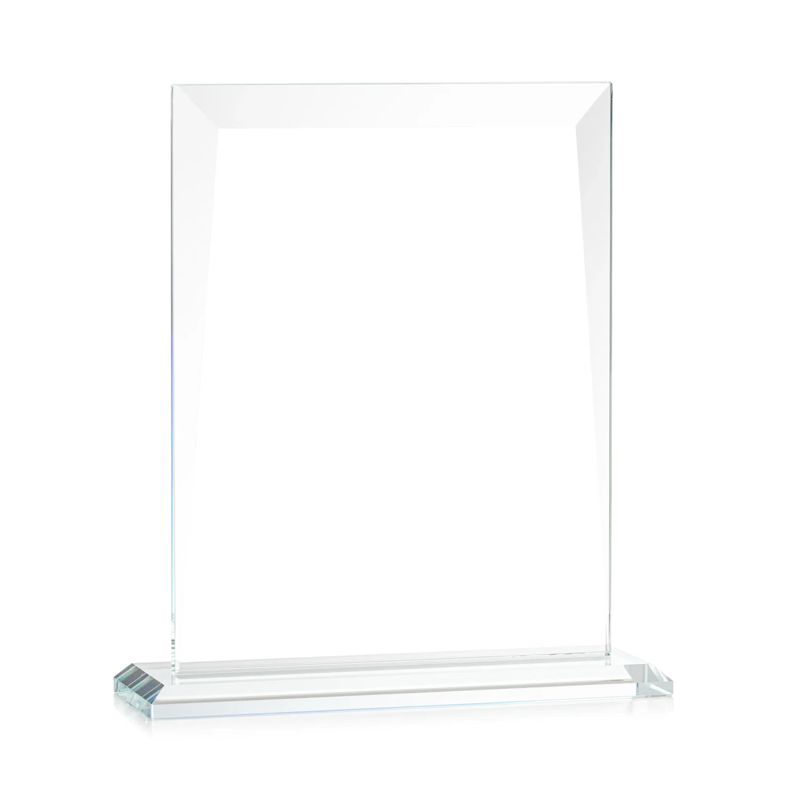 Personalized Jade Glass Rectangle Award With Contrasting Color Base, with your logo for corporate award ceremonies