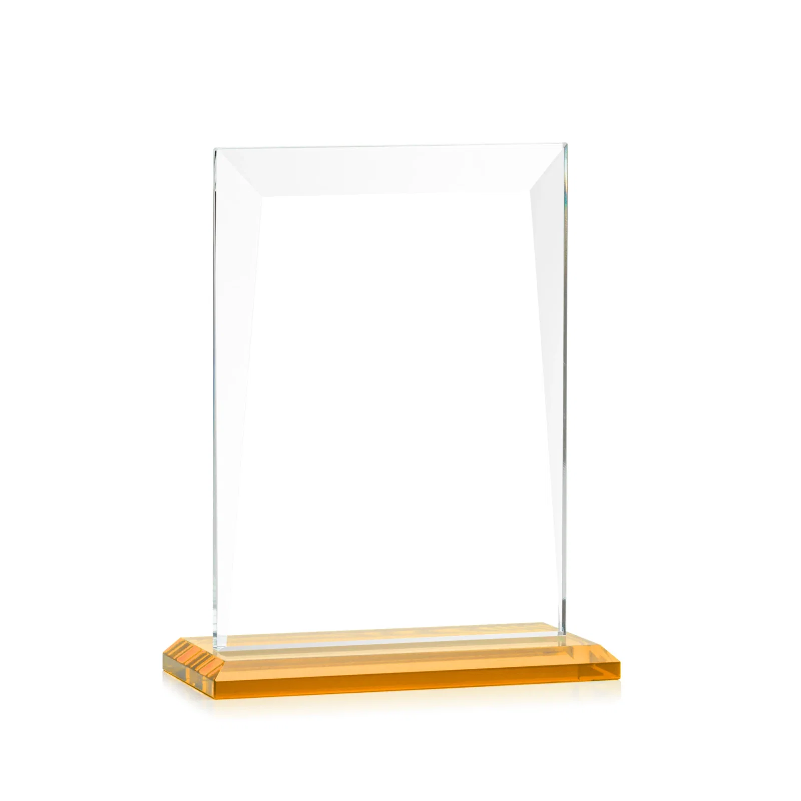 Personalized Jade Glass Rectangle Award With Contrasting Color Base, with your logo for team milestone celebrations