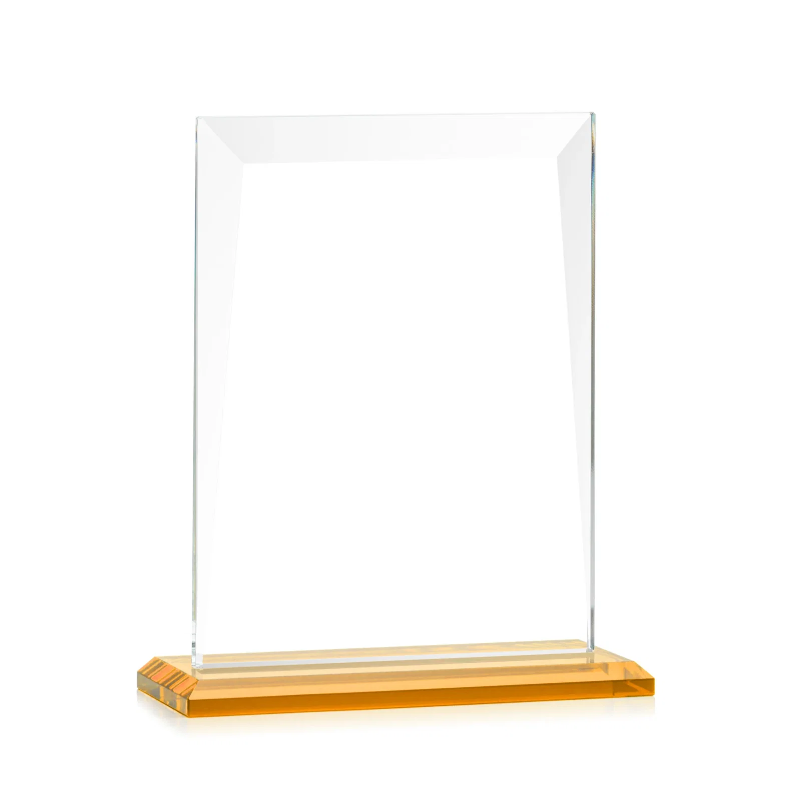 Personalized Jade Glass Rectangle Award With Contrasting Color Base, with your logo for donor appreciation