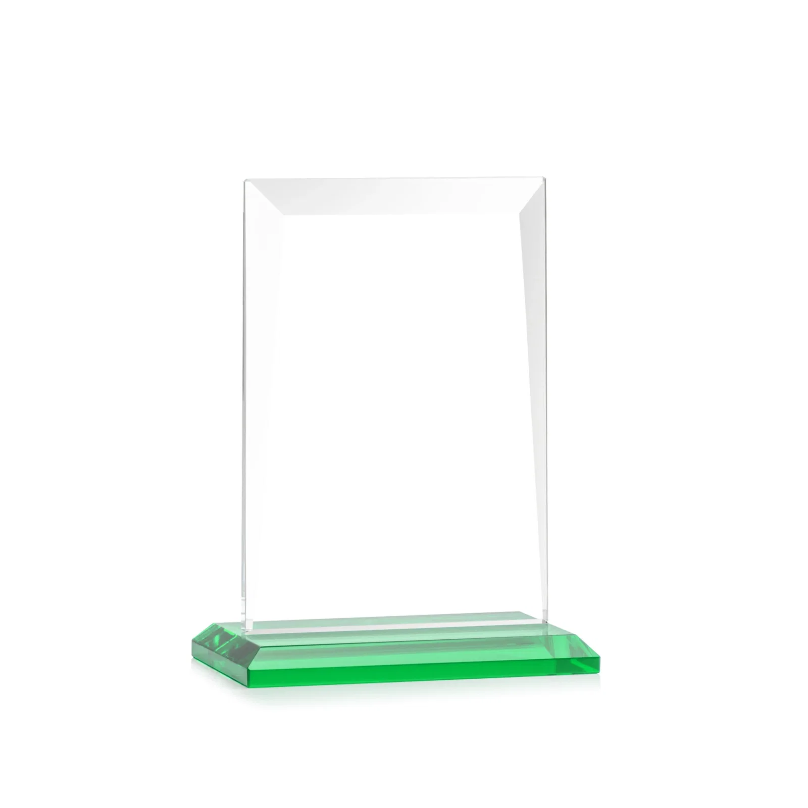Personalized Jade Glass Rectangle Award With Contrasting Color Base, with your logo for safety achievement programs