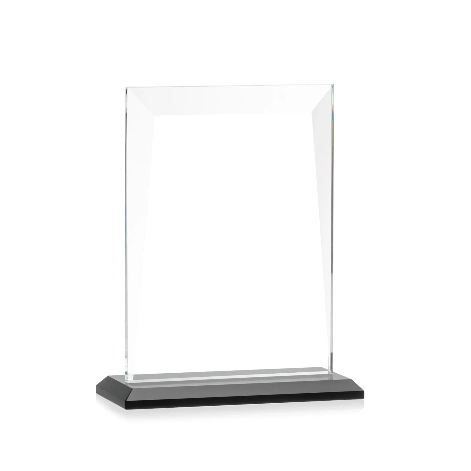 Promotional Jade Glass Rectangle Award With Contrasting Color Base, with your logo for corporate award ceremonies