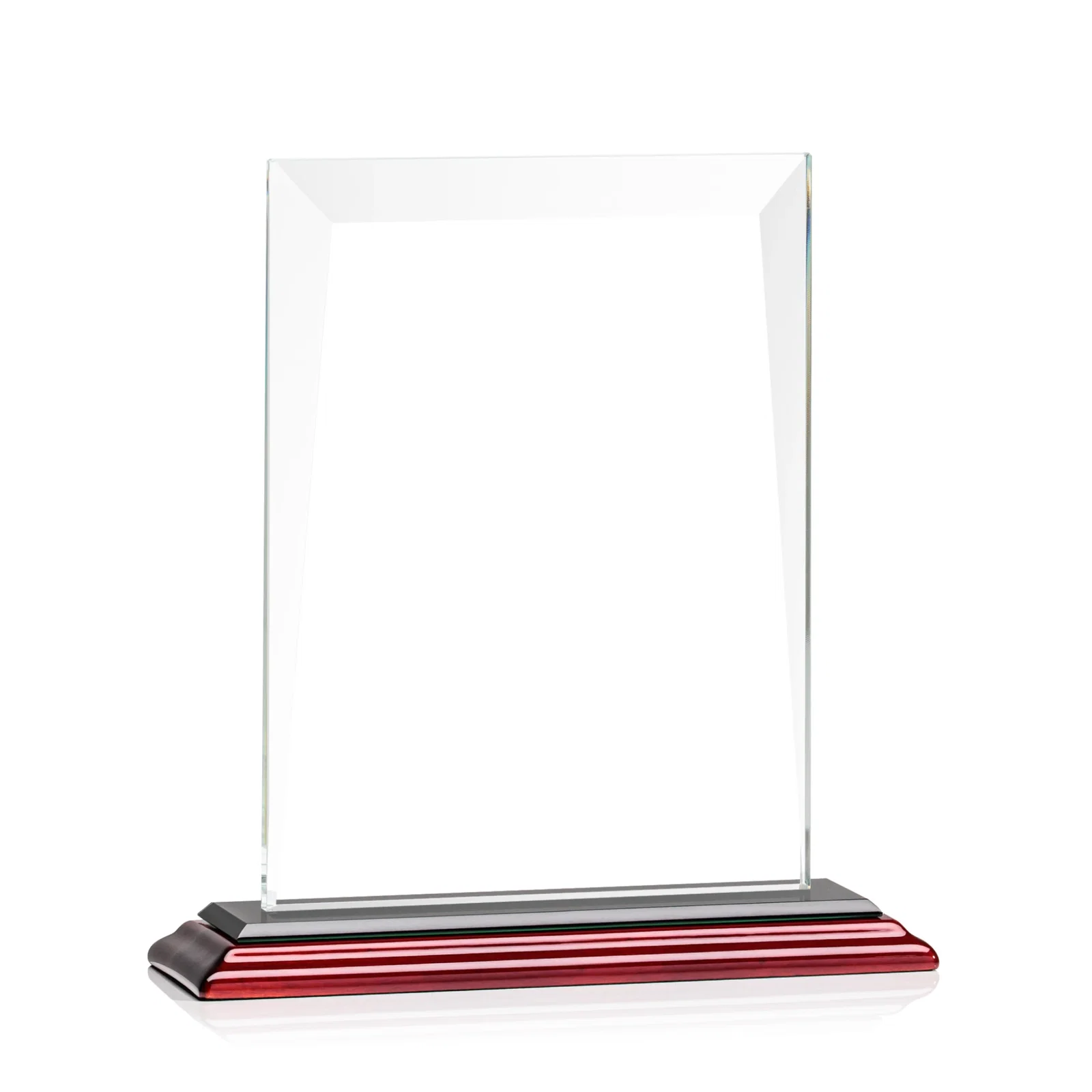Promotional Jade Glass Rectangle Award With Contrasting Color Base, with your logo for dealer and partner awards