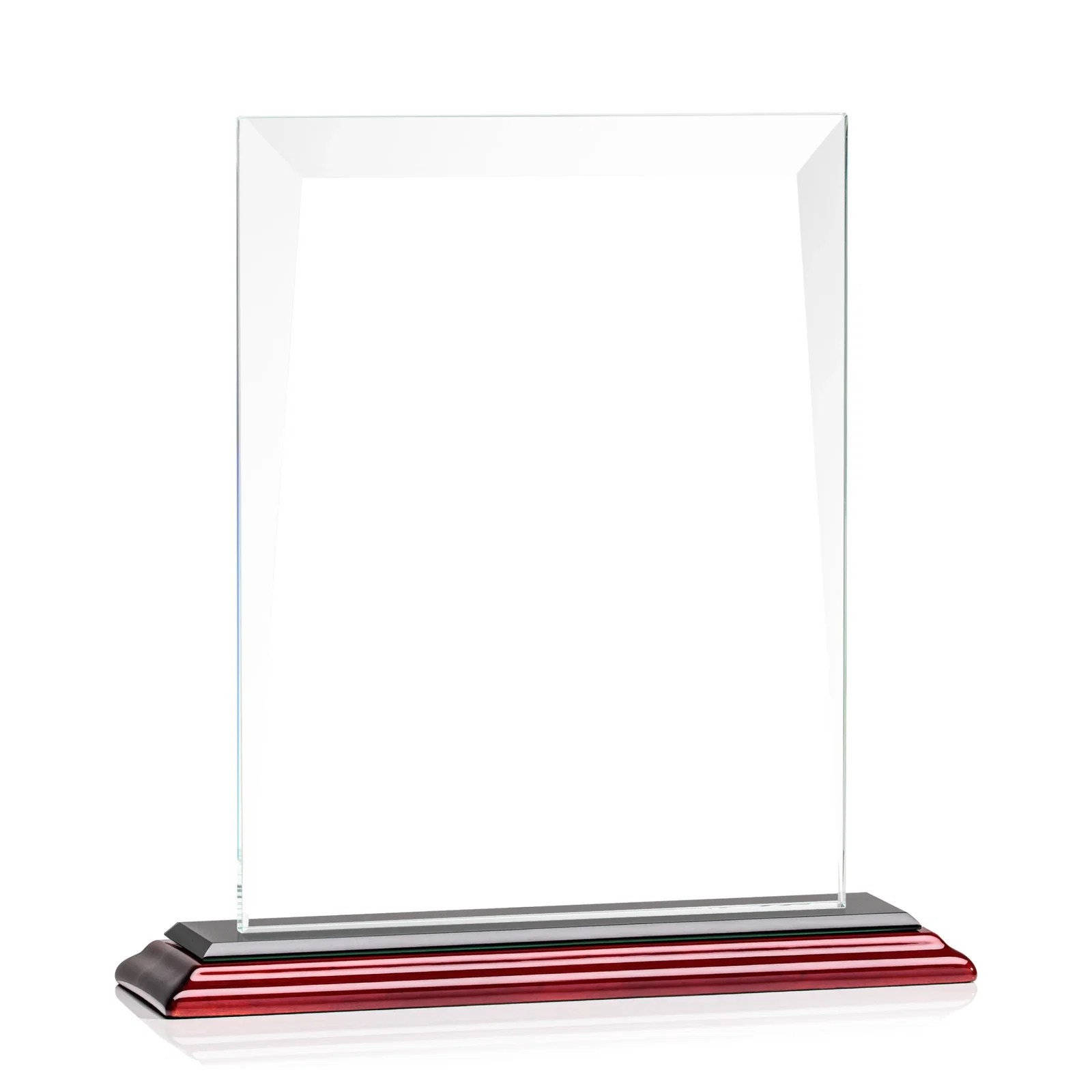 Promotional Jade Glass Rectangle Award With Contrasting Color Base, with your logo for company anniversary events