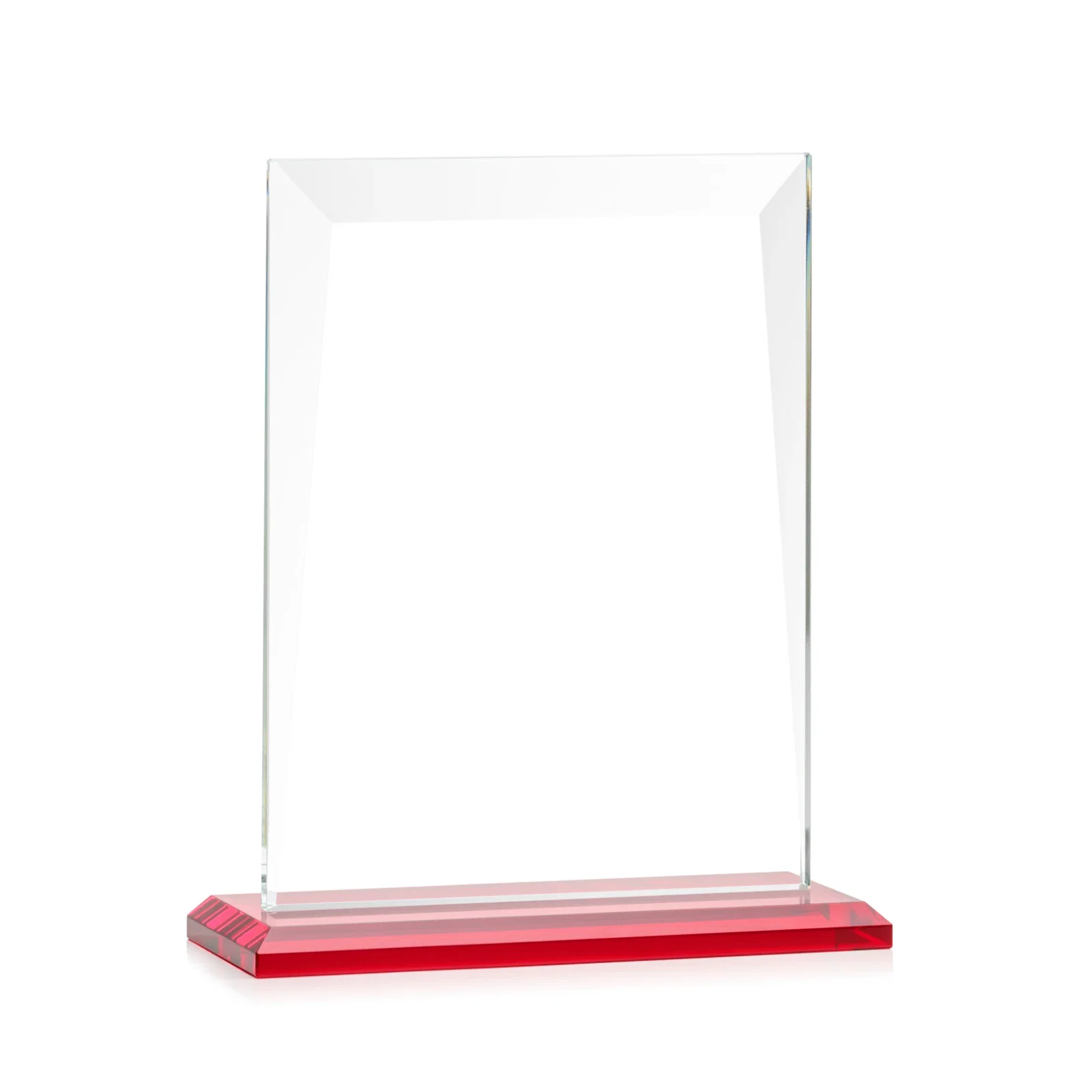 Branded Jade Glass Rectangle Award With Contrasting Color Base, with your logo for service anniversary gifts