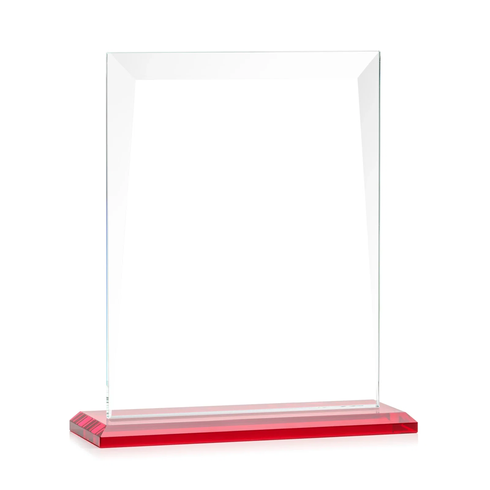 Branded Jade Glass Rectangle Award With Contrasting Color Base, with your logo for sales achievement awards
