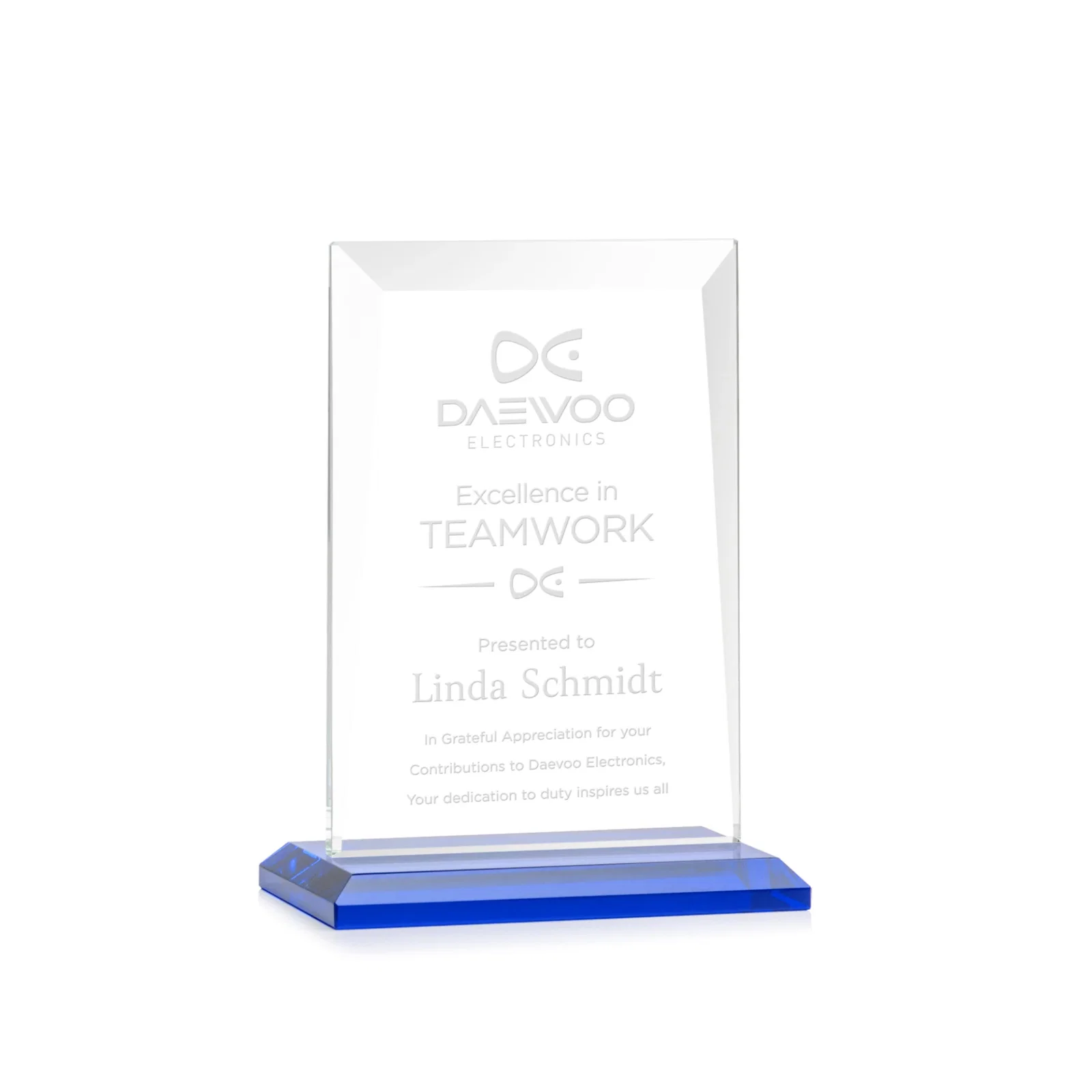 Promotional Jade Glass Rectangle Award With Contrasting Color Base for corporate award ceremonies