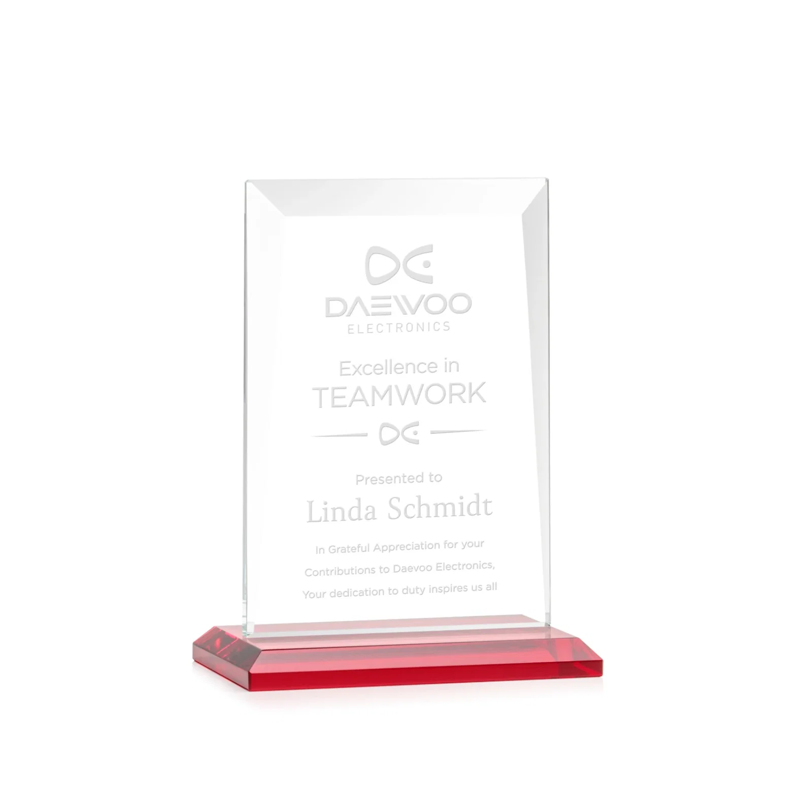Promotional Jade Glass Rectangle Award With Contrasting Color Base for company anniversary events
