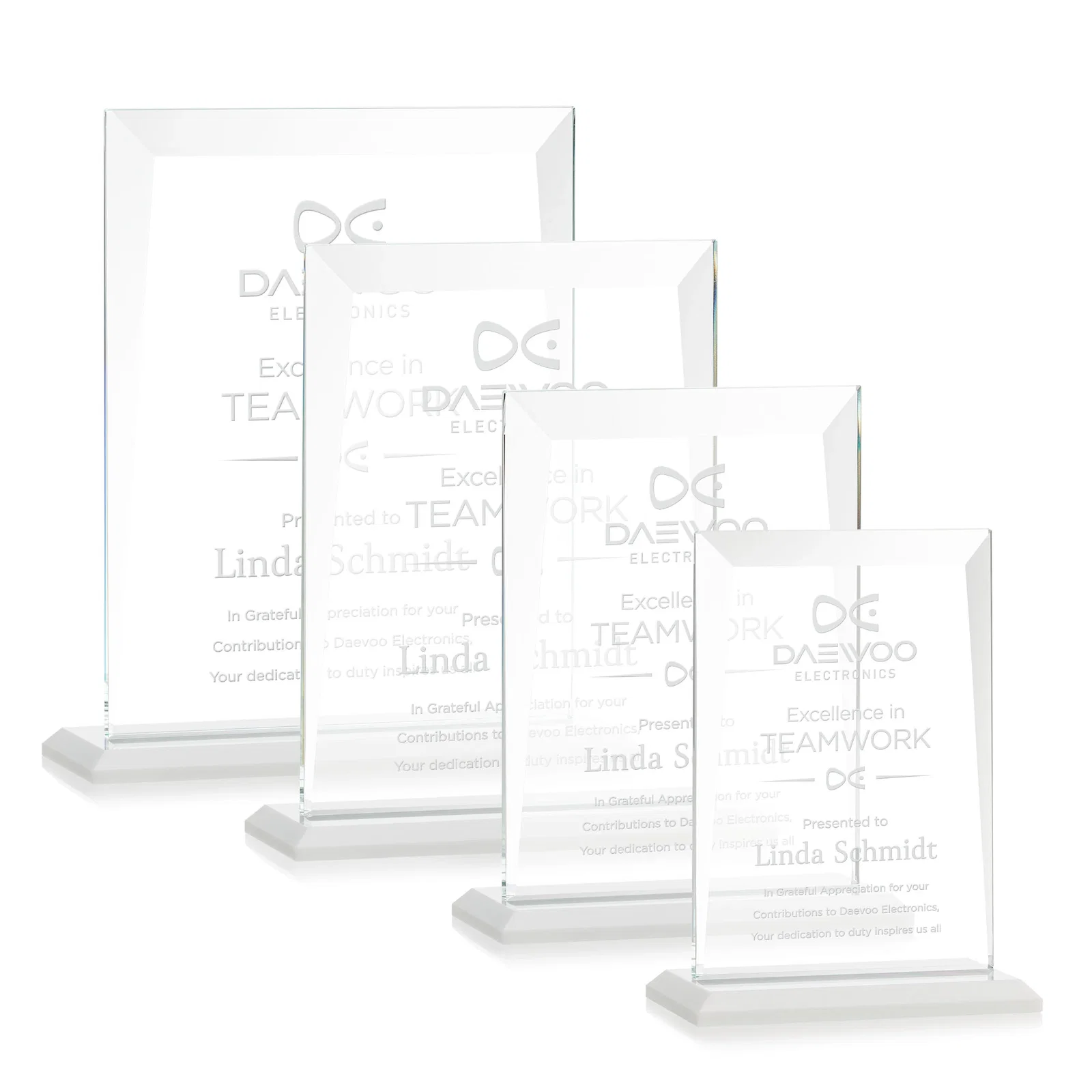 Branded Jade Glass Rectangle Award With Contrasting Color Base for safety achievement programs