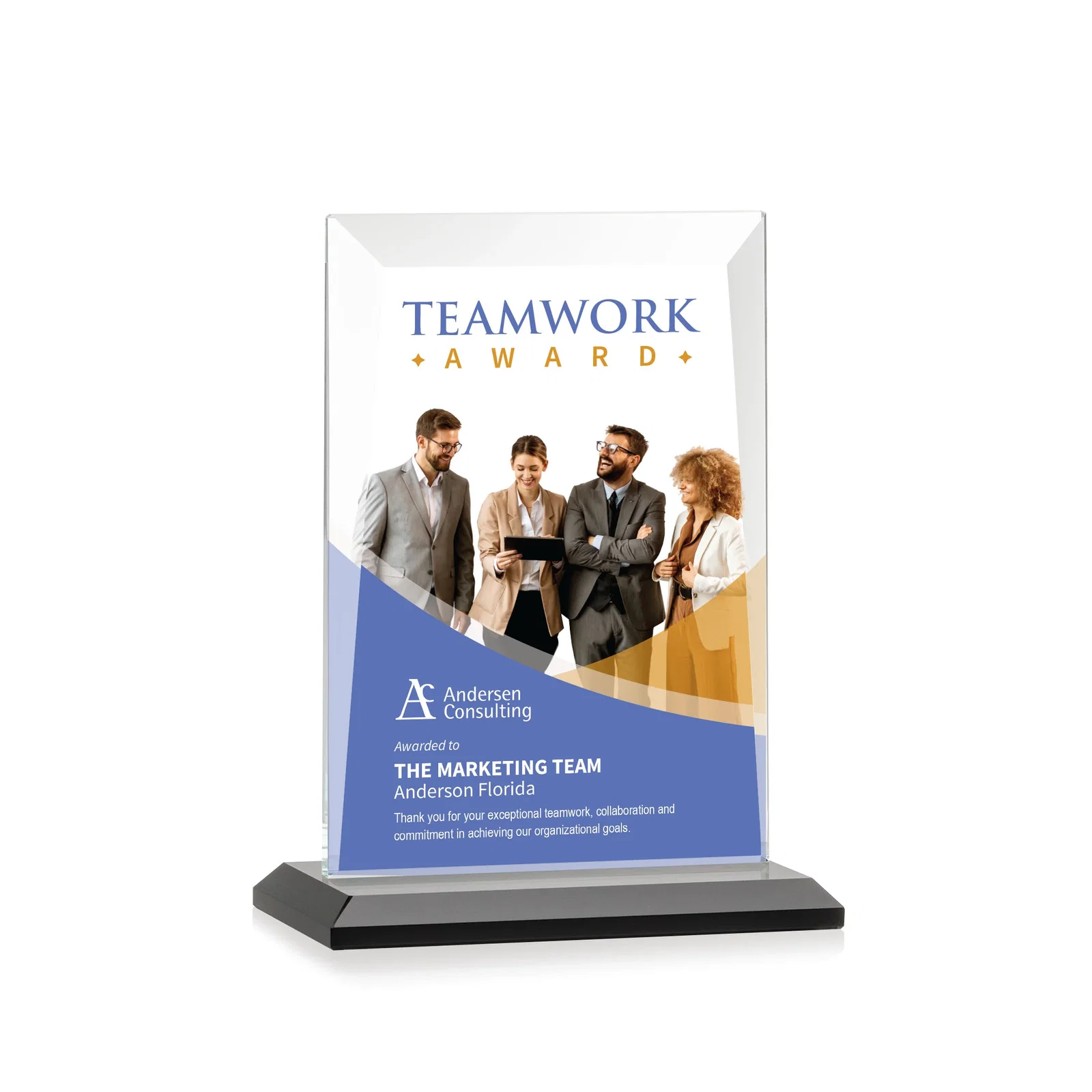 Customized Jade Glass Rectangle Award With Contrasting Color Base for team milestone celebrations