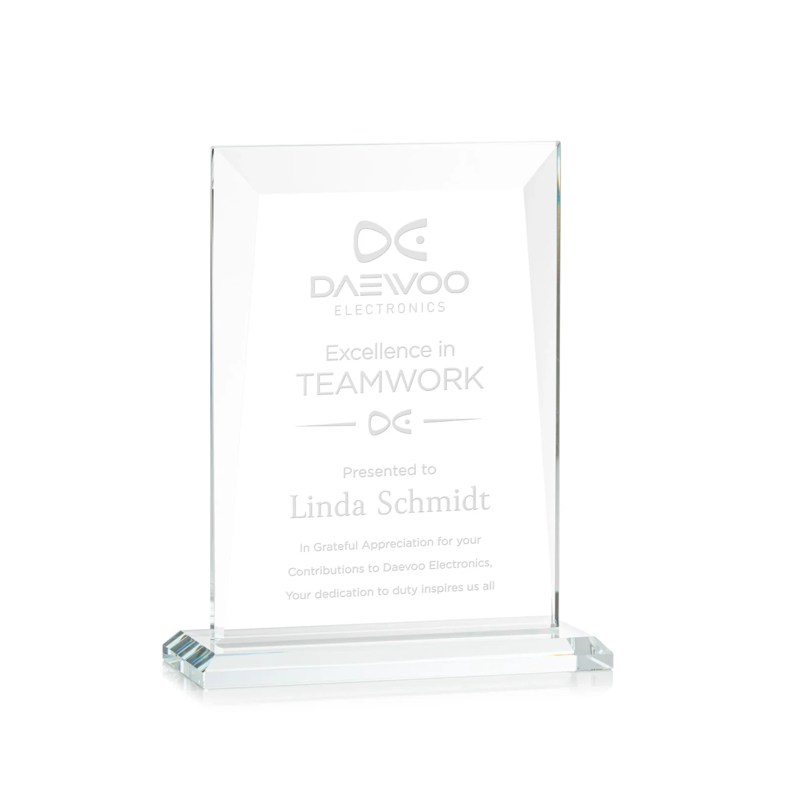 Custom Jade Glass Rectangle Award With Contrasting Color Base for team milestone celebrations