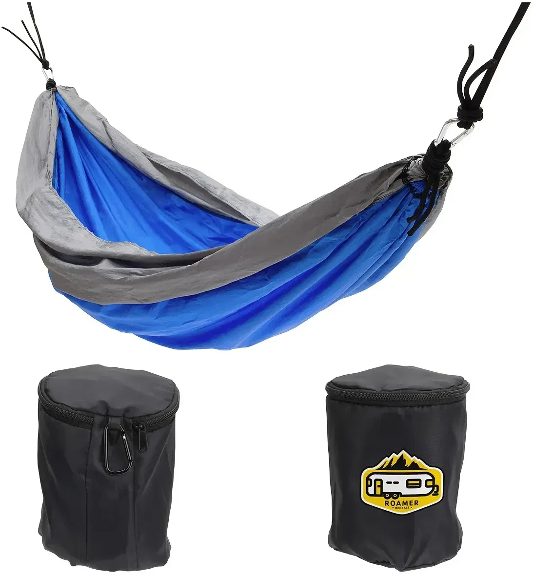 Summer Breeze custom branded packable nylon hammock with logo area