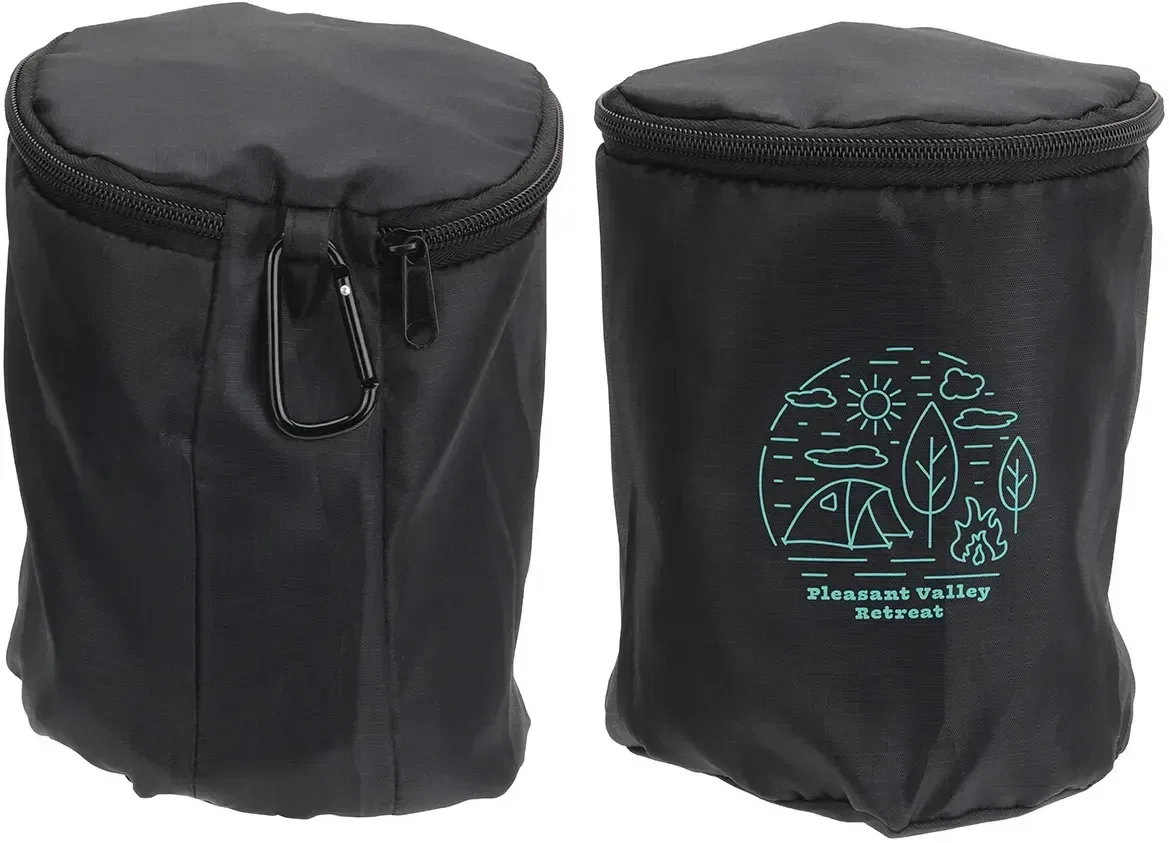 Promotional nylon hammock packed into its compact carry pouch