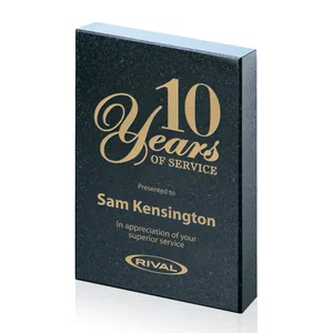 Polished Black Granite Award Block with Swappable Year - Summerland