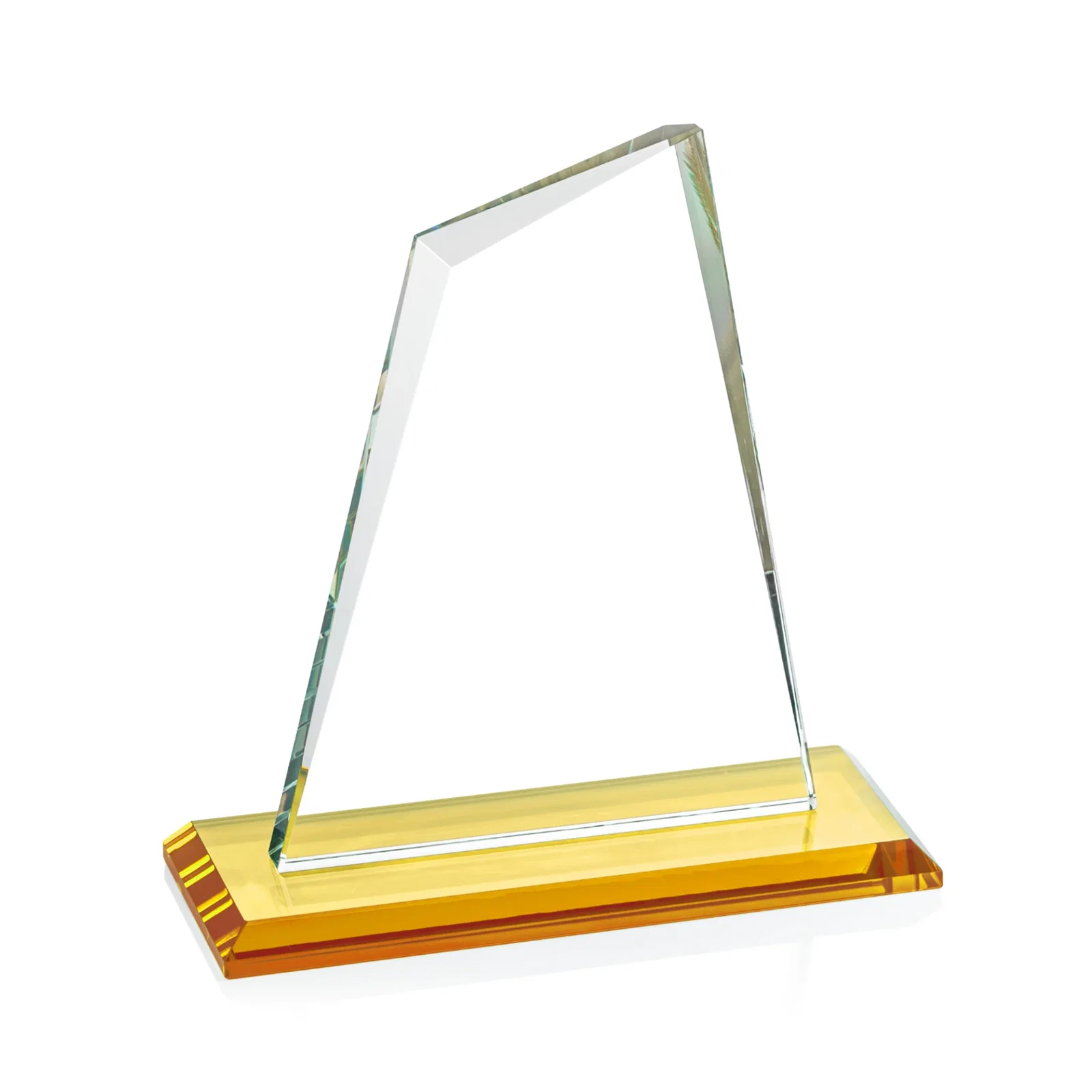 Personalized Starfire Crystal Peak Award with White Base in Ten Colors, awards, with your logo for sales achievement awards