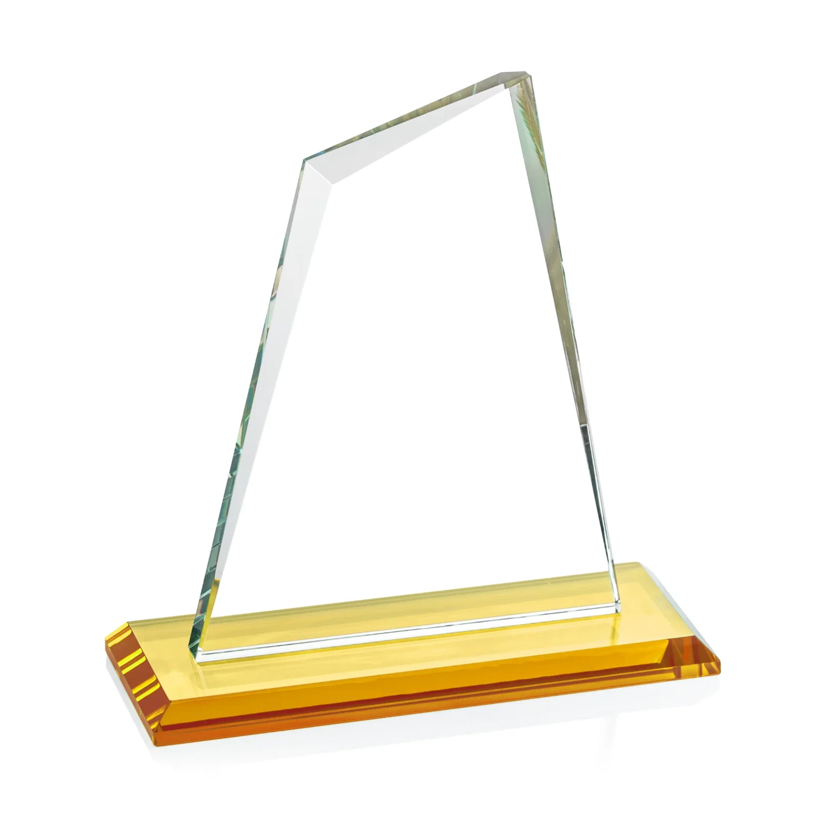 Personalized Starfire Crystal Peak Award with White Base in Ten Colors, awards, with your logo for retirement presentations