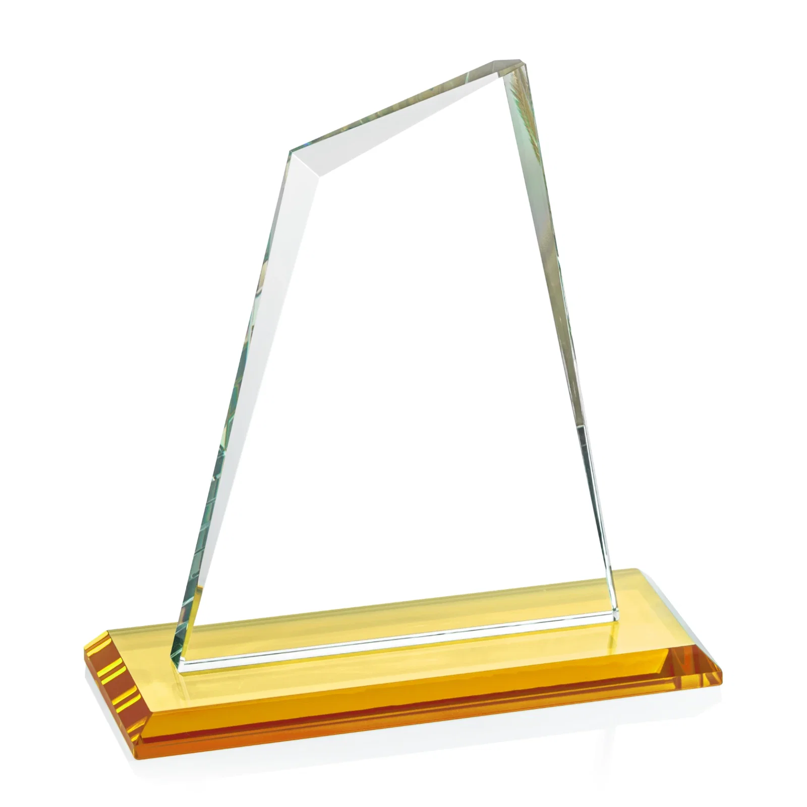 Personalized Starfire Crystal Peak Award with White Base in Ten Colors, awards, with your logo for team milestone celebrations