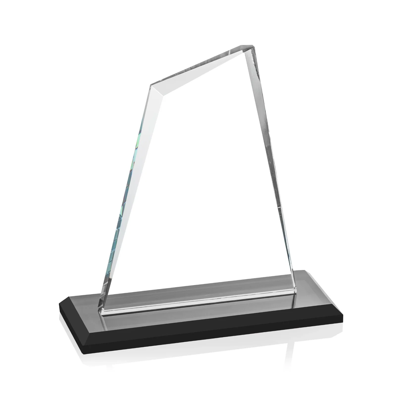 Personalized Starfire Crystal Peak Award with White Base in Ten Colors, awards, with your logo for company anniversary events