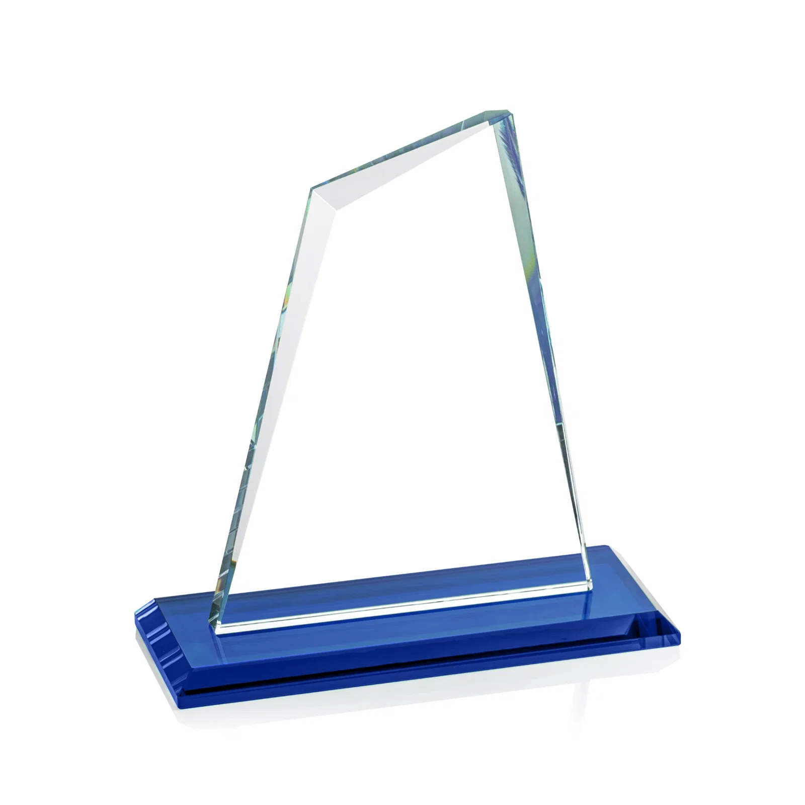 Promotional Starfire Crystal Peak Award with White Base in Ten Colors, awards, with your logo for service anniversary gifts