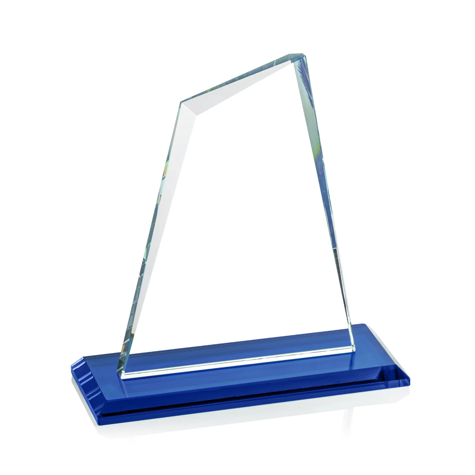 Promotional Starfire Crystal Peak Award with White Base in Ten Colors, awards, with your logo for sales achievement awards