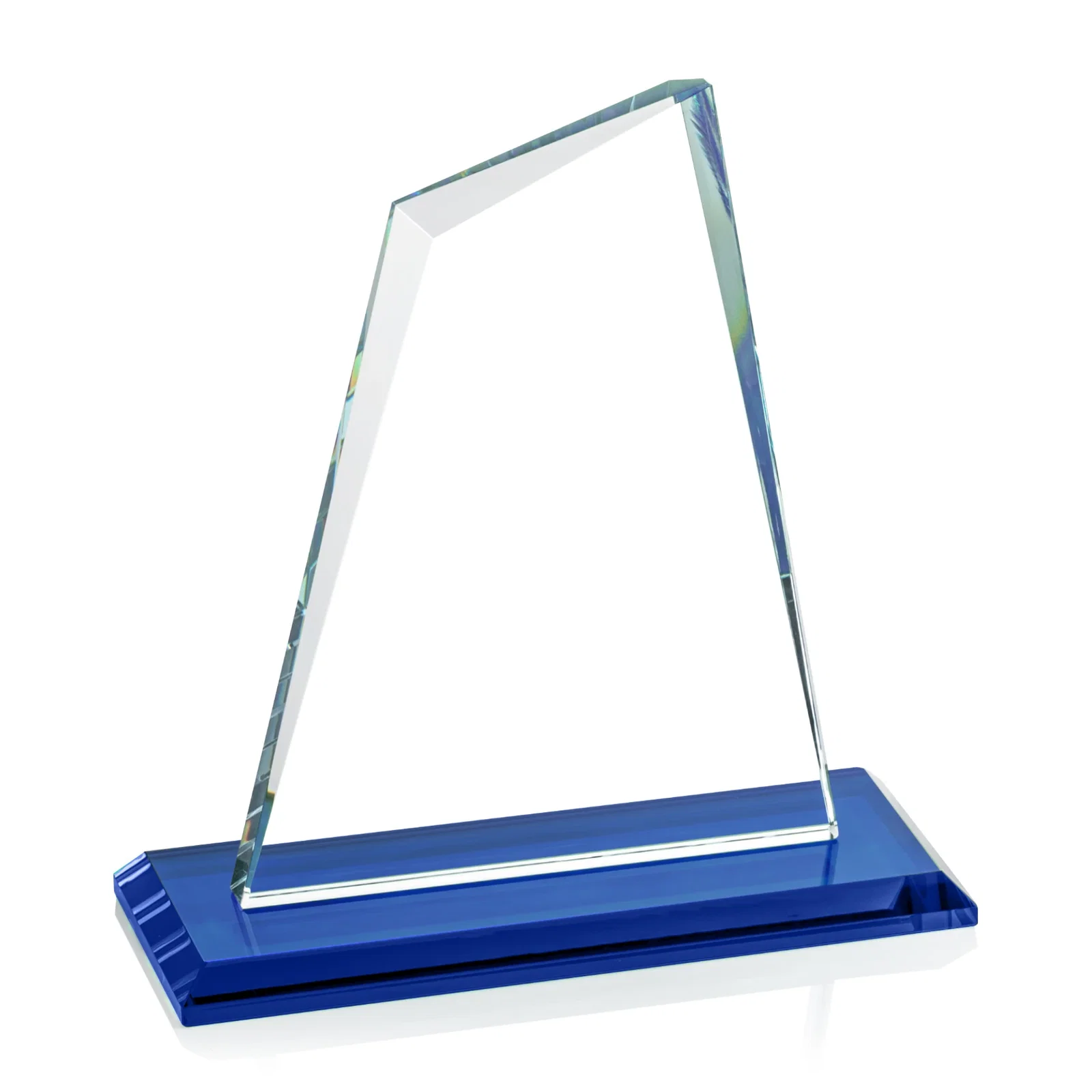 Promotional Starfire Crystal Peak Award with White Base in Ten Colors, awards, with your logo for team milestone celebrations