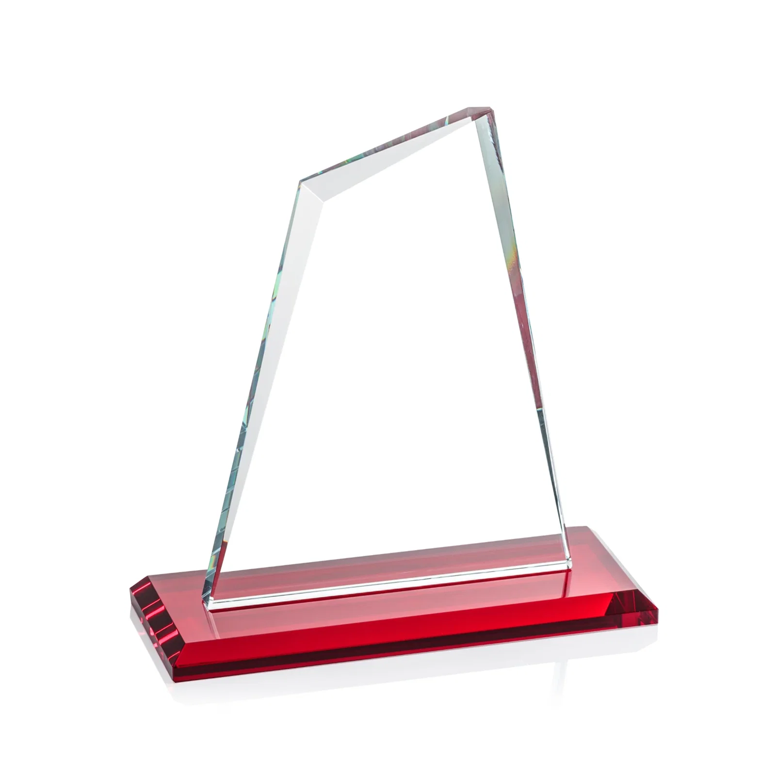 Promotional Starfire Crystal Peak Award with White Base in Ten Colors, awards, with your logo for donor appreciation