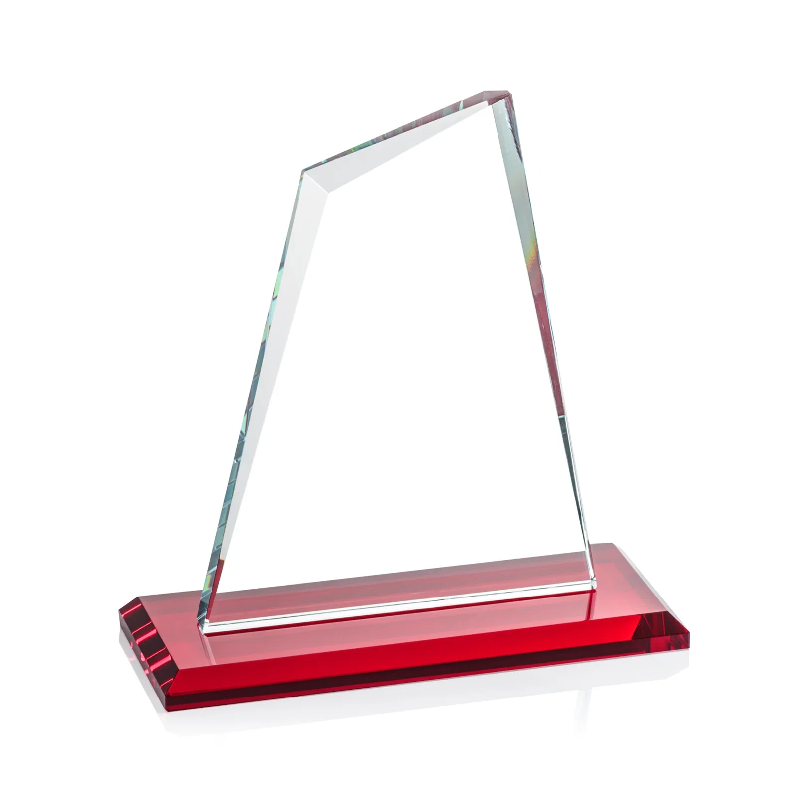 Promotional Starfire Crystal Peak Award with White Base in Ten Colors, awards, with your logo for graduation ceremonies