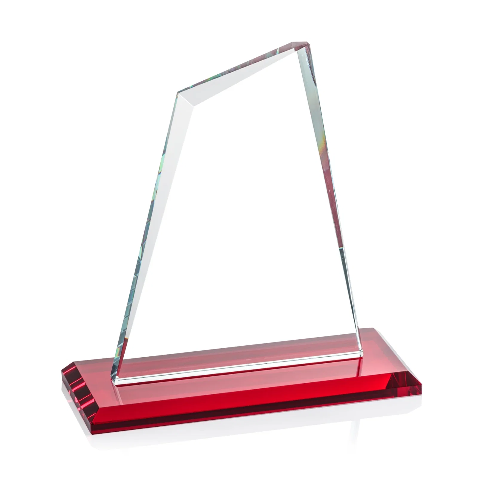 Promotional Starfire Crystal Peak Award with White Base in Ten Colors, awards, with your logo for safety achievement programs
