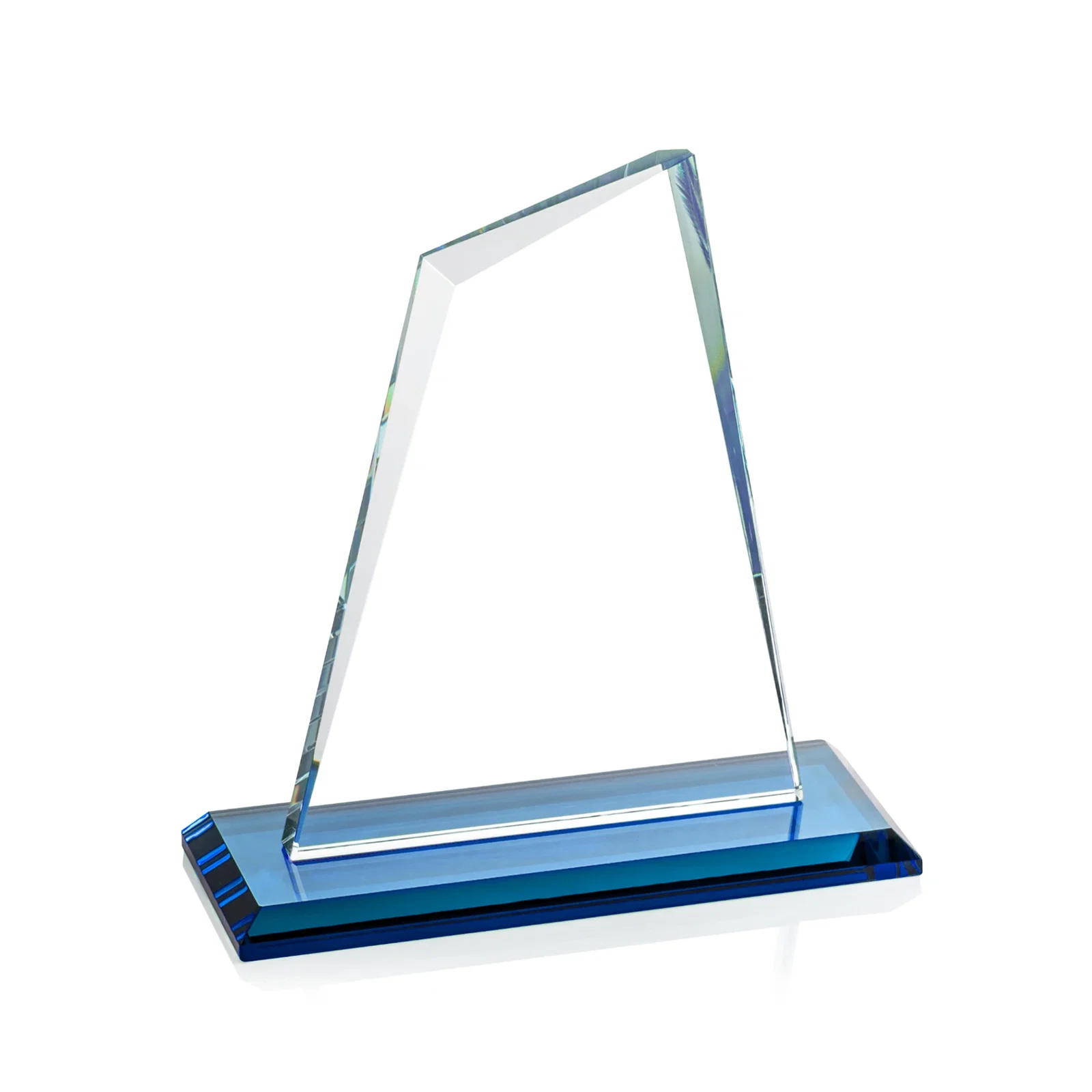 Promotional Starfire Crystal Peak Award with White Base in Ten Colors, awards, with your logo for dealer and partner awards