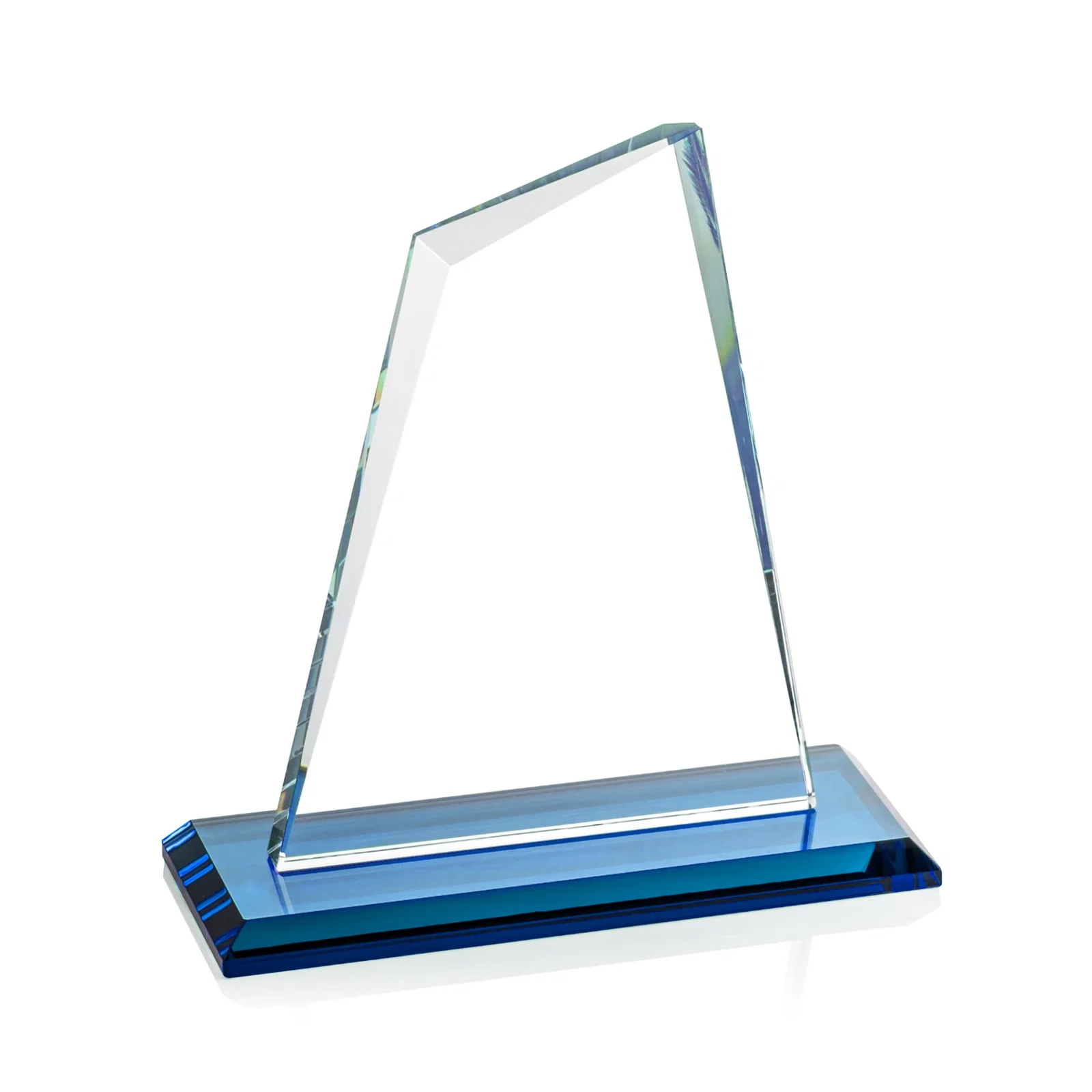Promotional Starfire Crystal Peak Award with White Base in Ten Colors, awards, with your logo for company anniversary events
