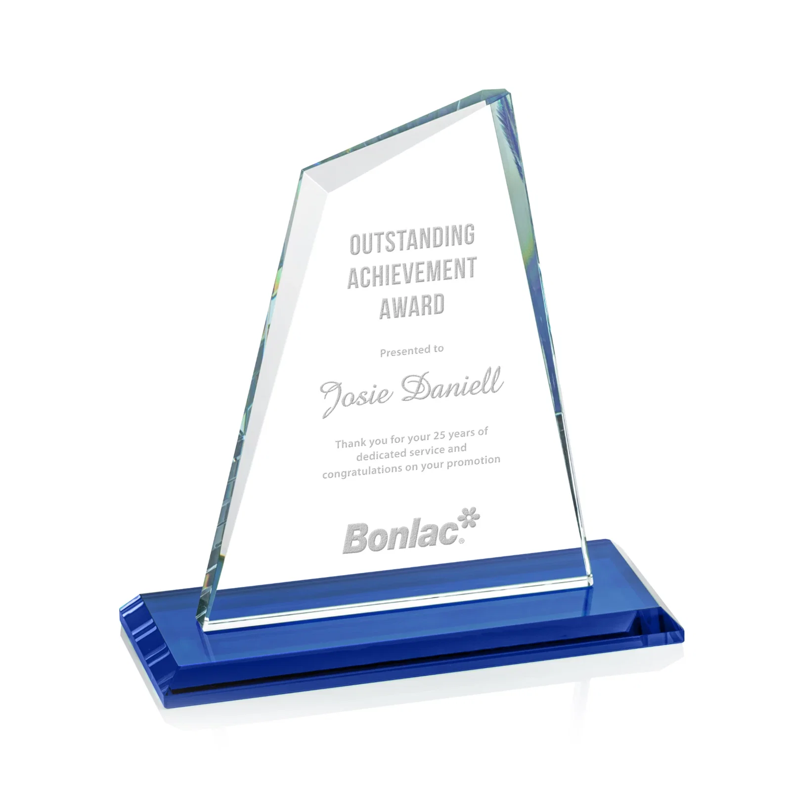 Promotional Starfire Crystal Peak Award with White Base in Ten Colors, awards for sales achievement awards