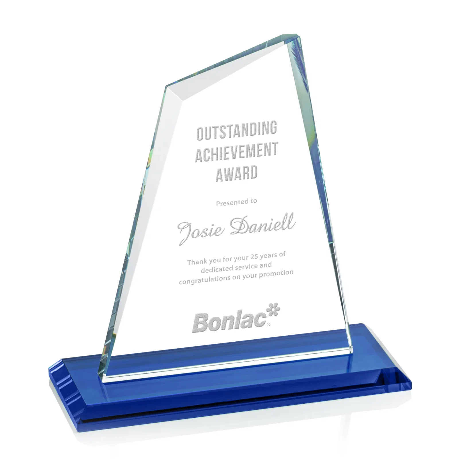 Promotional Starfire Crystal Peak Award with White Base in Ten Colors, awards for team milestone celebrations