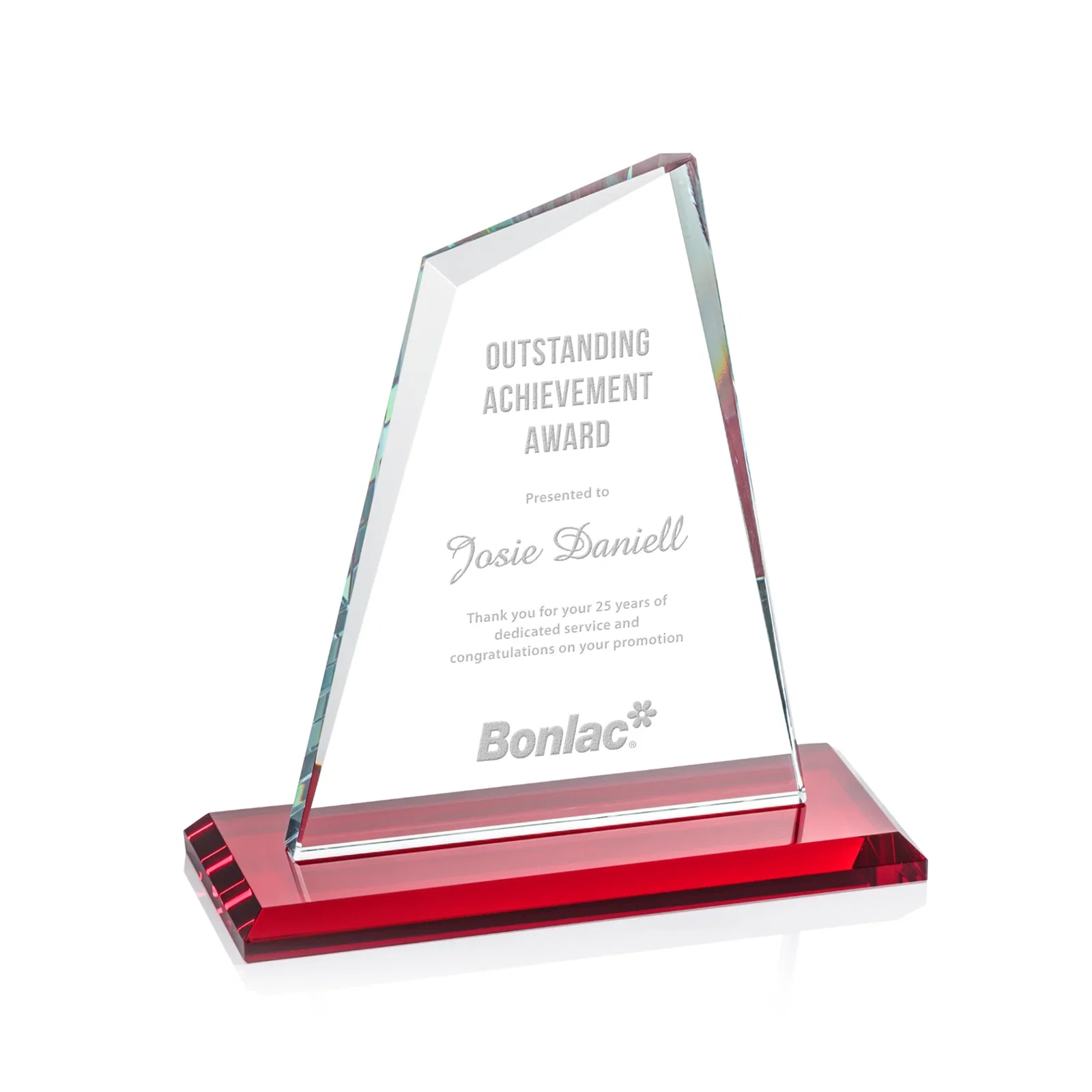 Promotional Starfire Crystal Peak Award with White Base in Ten Colors, awards for graduation ceremonies
