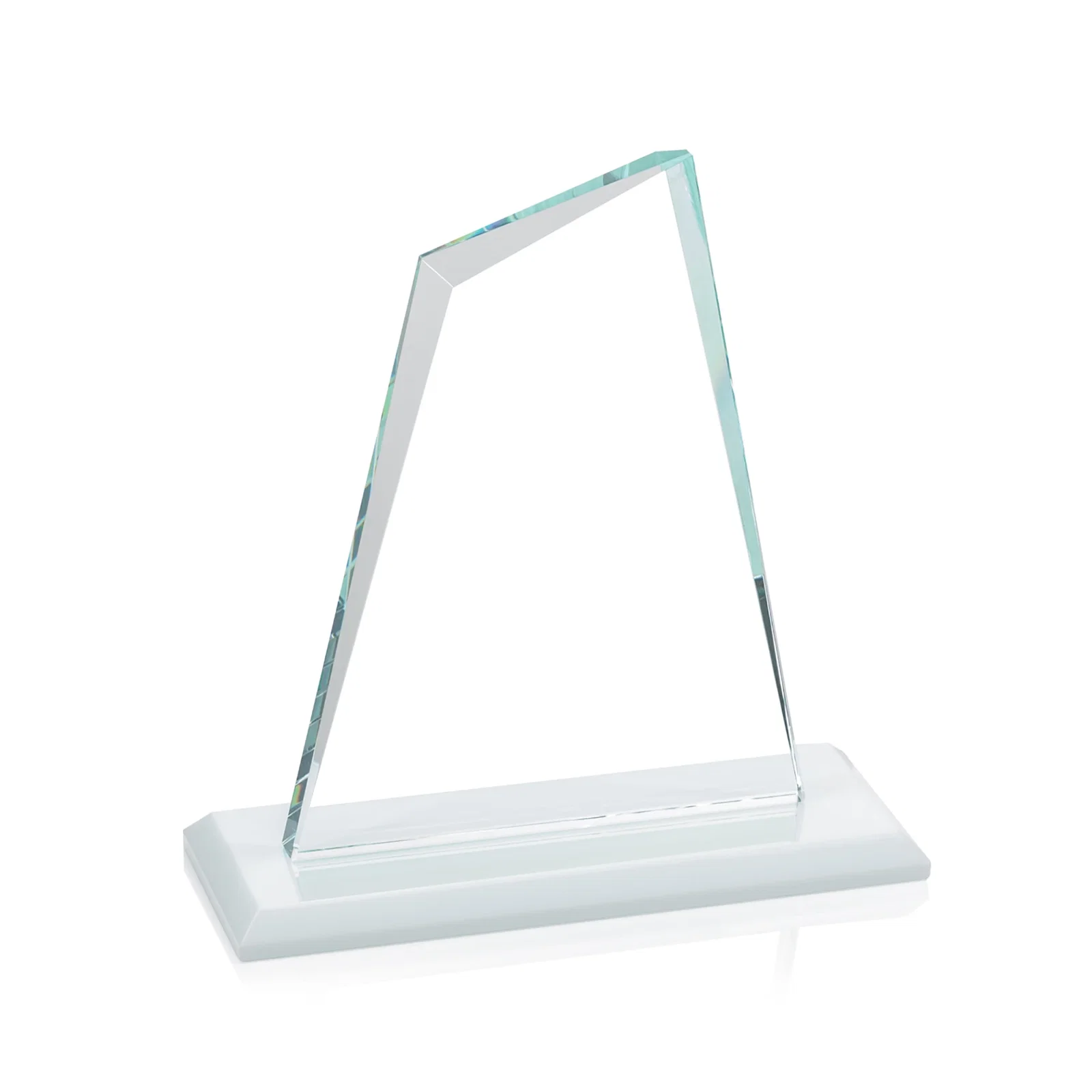 Custom Starfire Crystal Peak Award with White Base in Ten Colors, awards, with your logo for donor appreciation