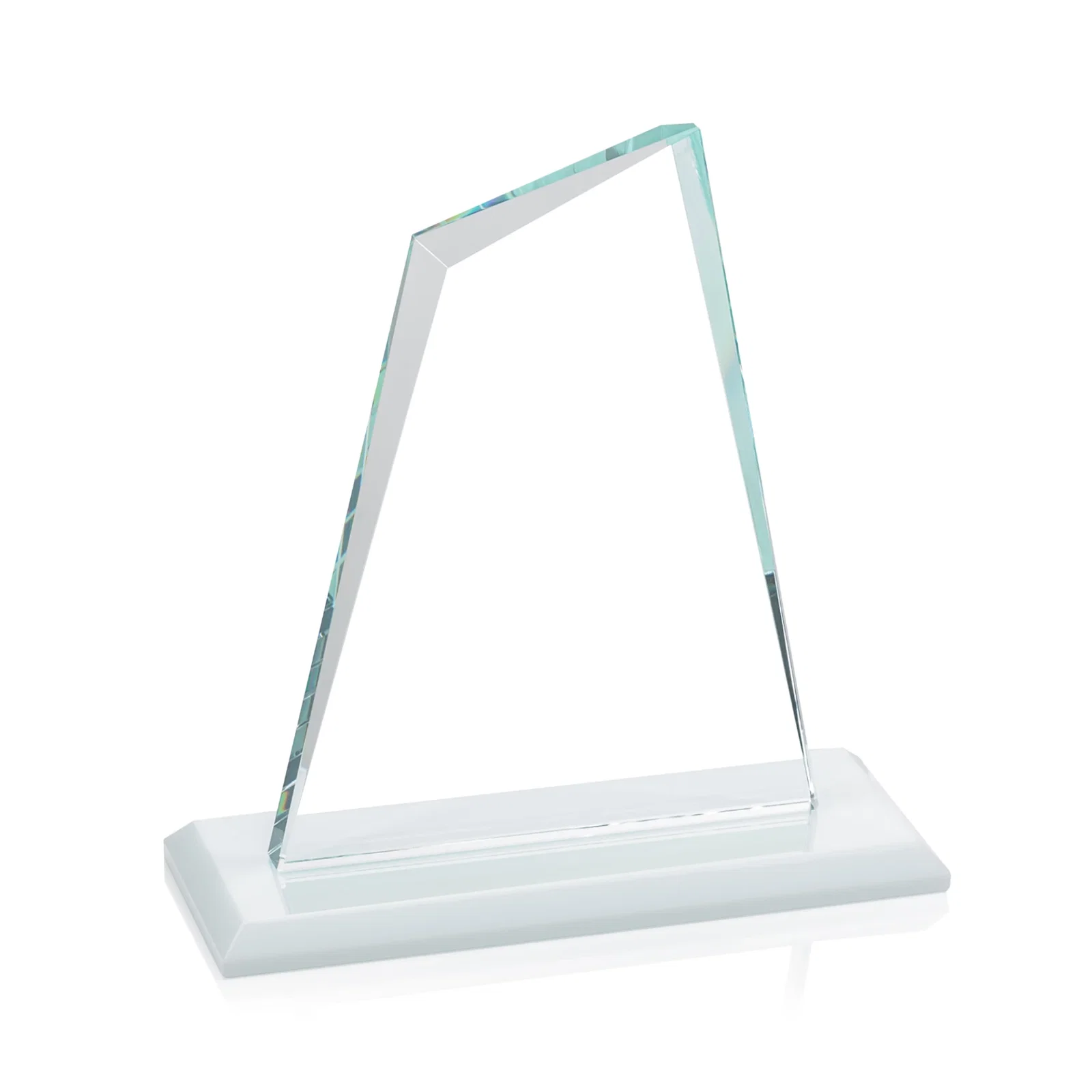 Custom Starfire Crystal Peak Award with White Base in Ten Colors, awards, with your logo for graduation ceremonies