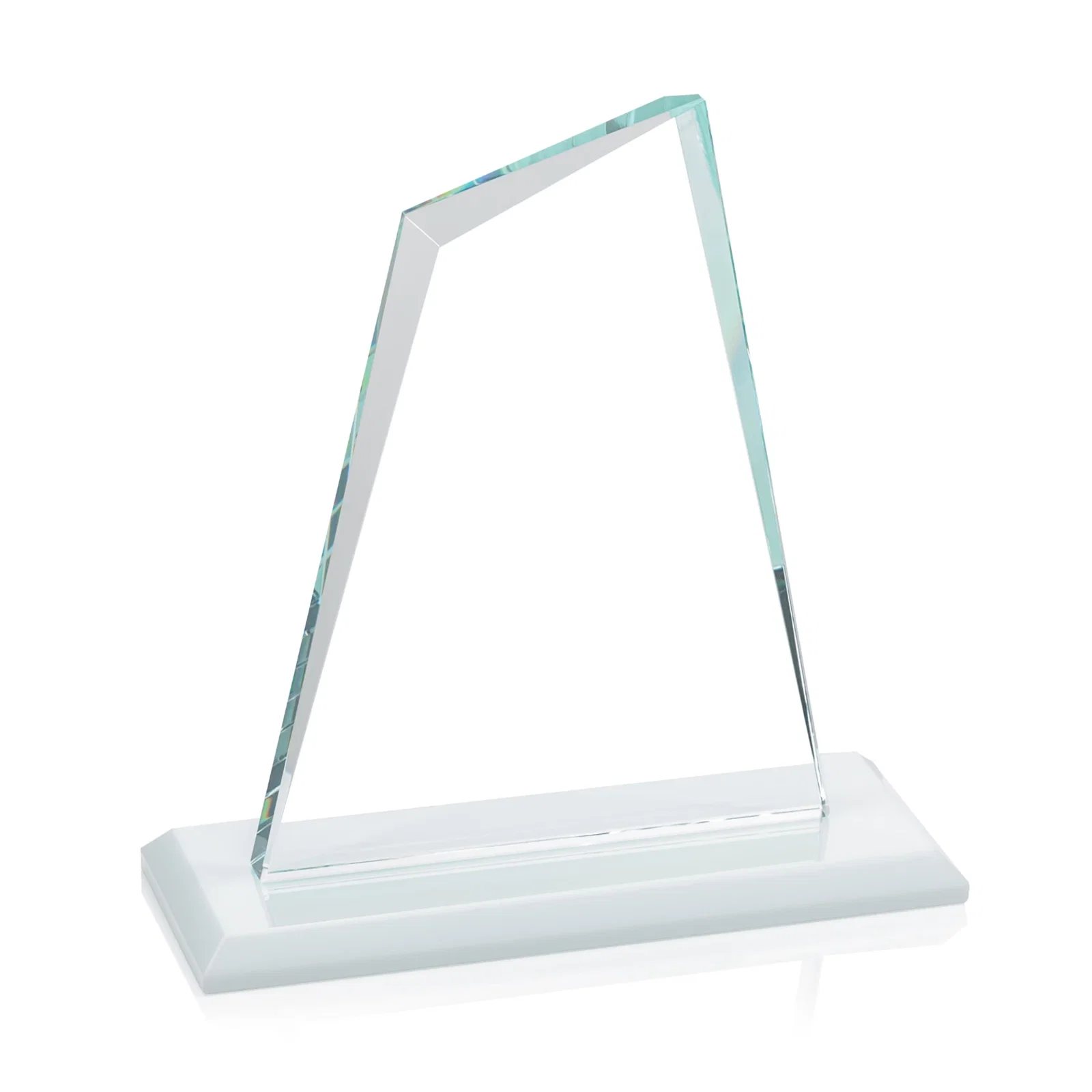 Custom Starfire Crystal Peak Award with White Base in Ten Colors, awards, with your logo for safety achievement programs