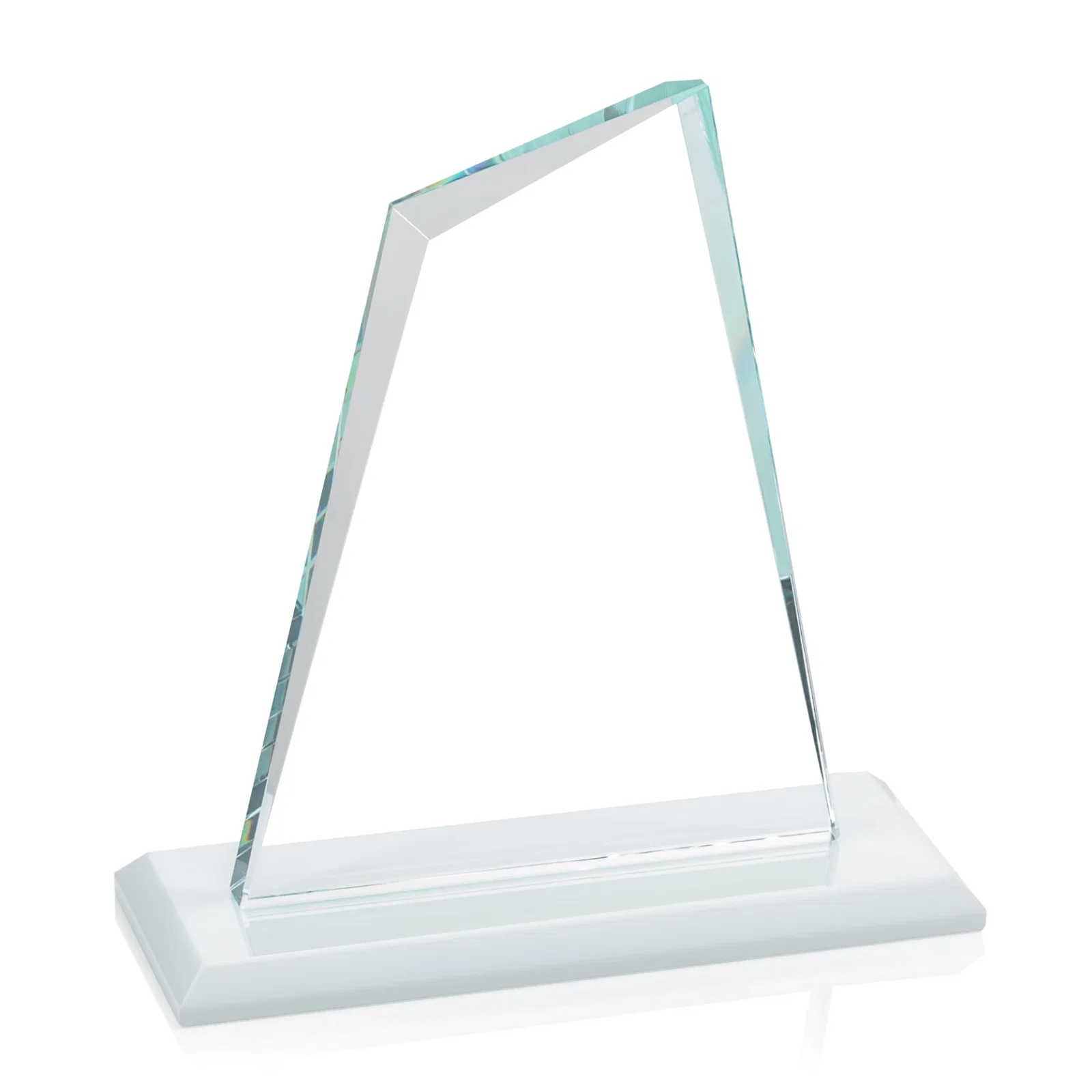 Custom Starfire Crystal Peak Award with White Base in Ten Colors, awards, with your logo for volunteer appreciation