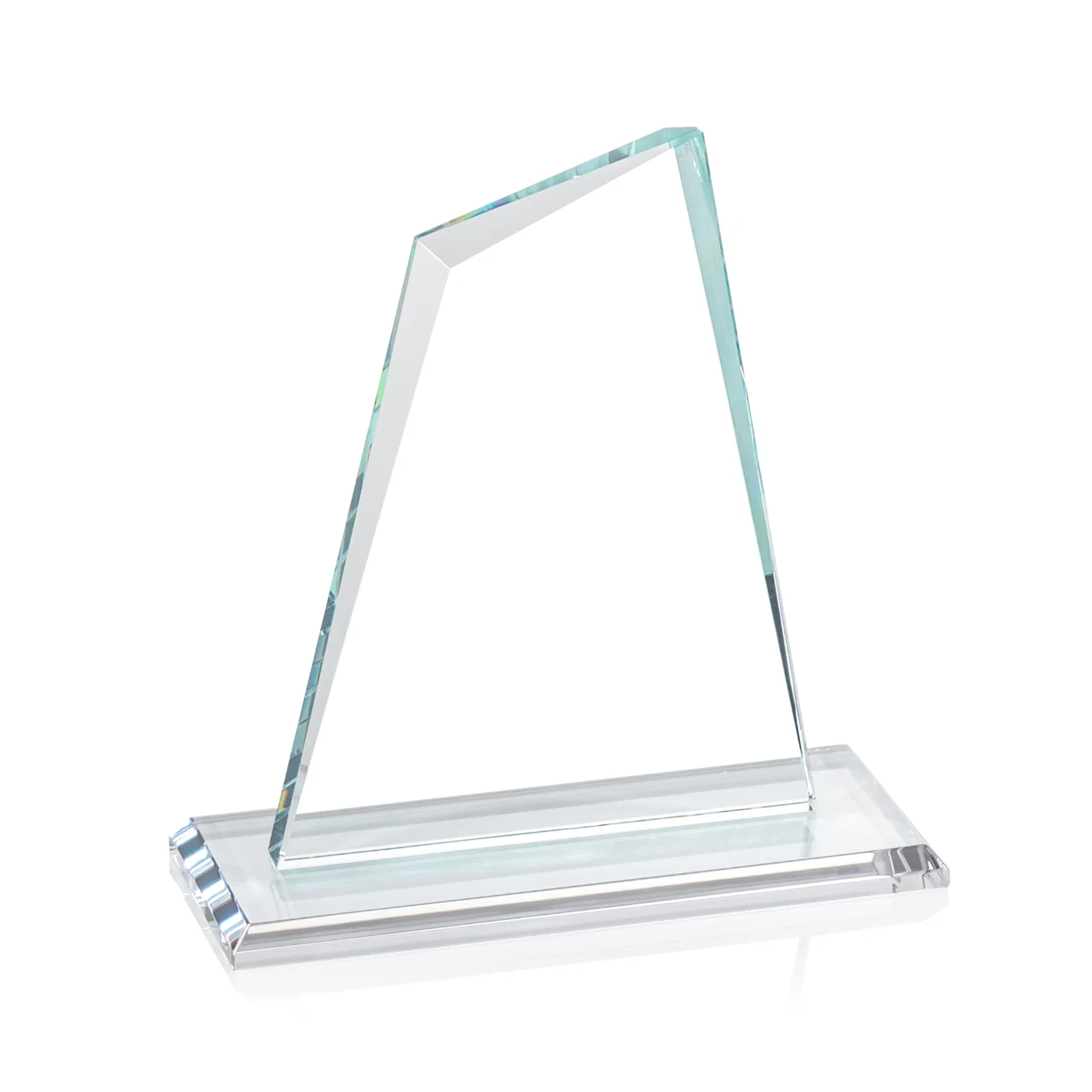 Custom Starfire Crystal Peak Award with White Base in Ten Colors, awards, with your logo for company anniversary events