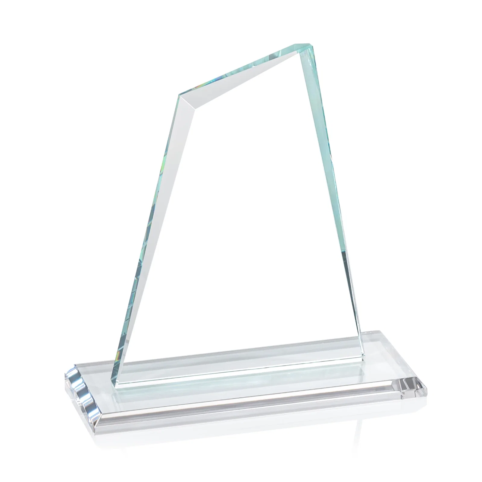 Personalized Starfire Crystal Peak Award with White Base in Ten Colors, awards, with your logo for employee recognition