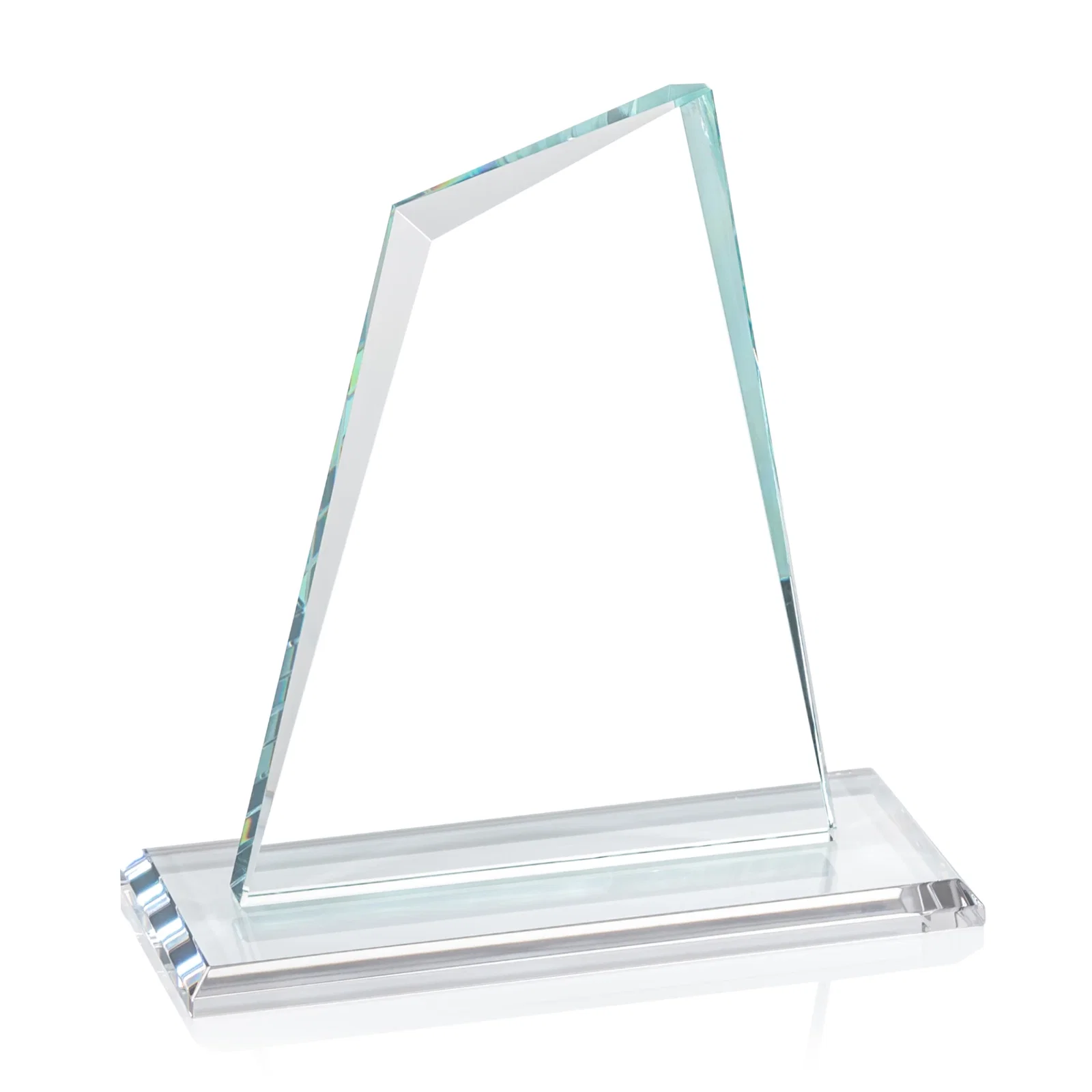 Personalized Starfire Crystal Peak Award with White Base in Ten Colors, awards, with your logo for corporate award ceremonies