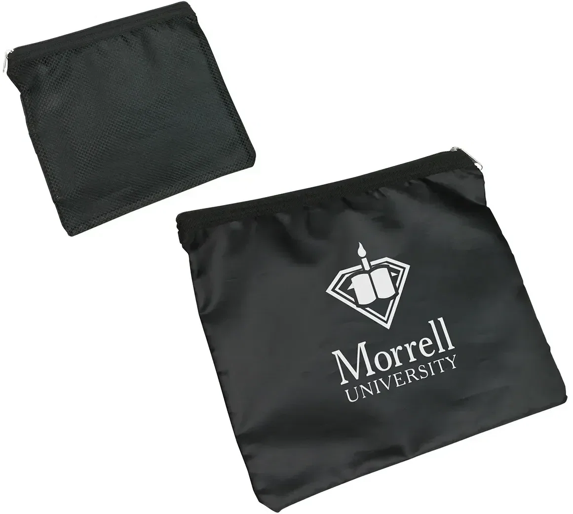 Custom Sun Net utility pouch back view showing durable polyester panel