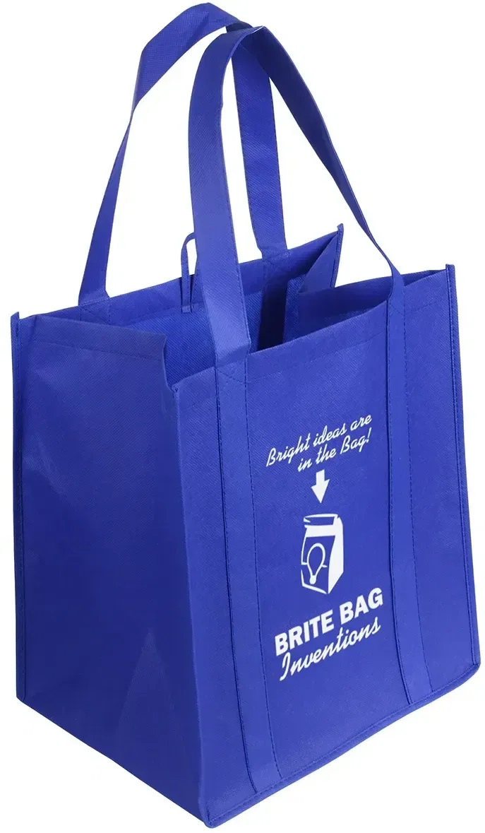 Custom Jumbo Sunbeam tote side profile showing gusseted 80GSM body