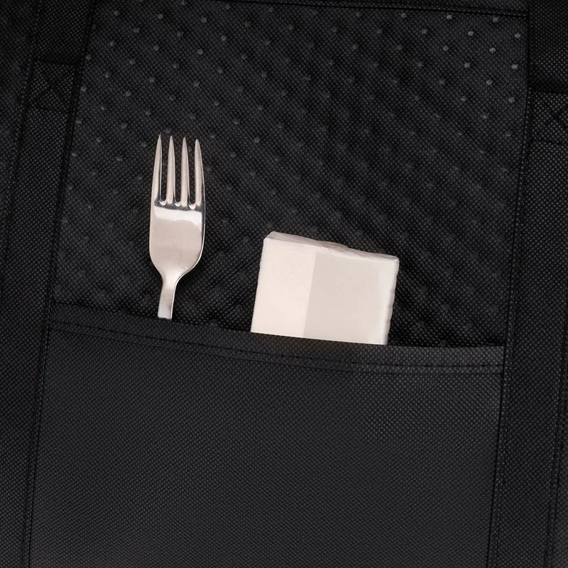 Close-up of the custom Sundial Non-Woven Cooler Bag's logo imprint area